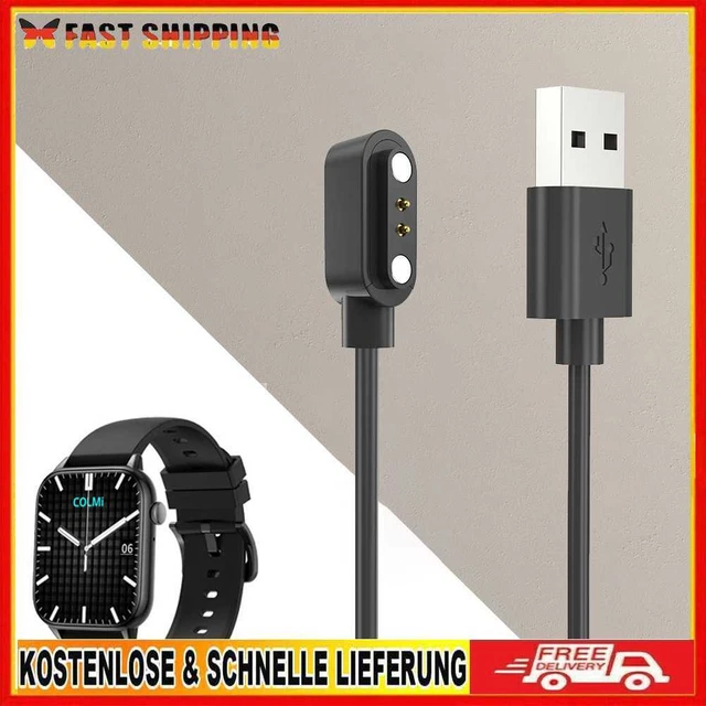 Smart Watch Charger Magnetic 0.6M USB 2 Pin Charging Cord for COLMI C60/C61/ I20