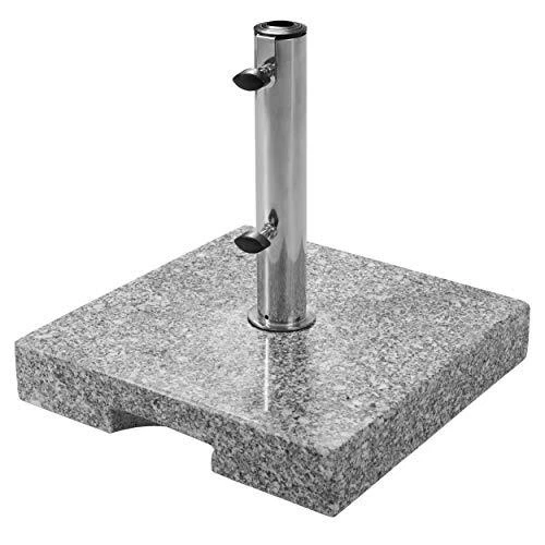 Pied De Parasol Rectangulaire En Granit - 25 Kg - Stable Et élégant Pour Jardin, Terrasse, Balcon - Adaptateurs 38/48 Mm Inclus - 9
