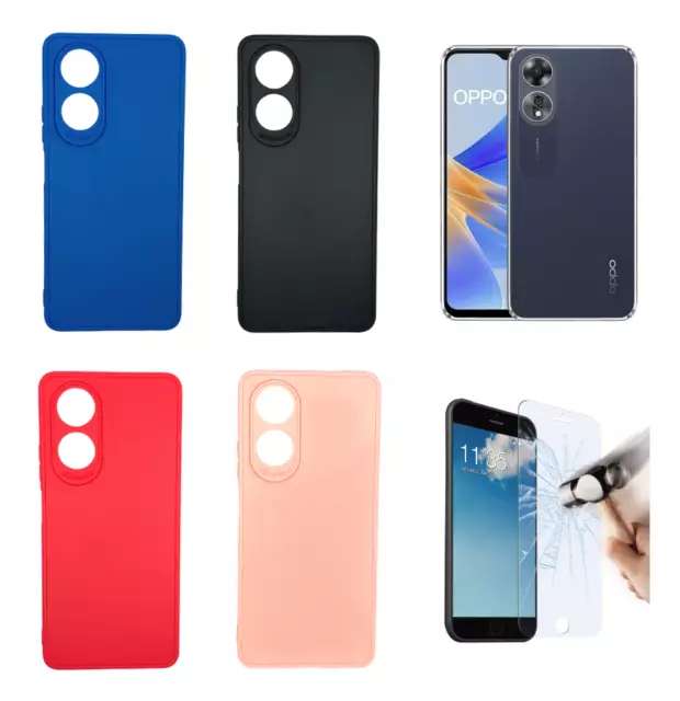 Funda Oppo A58 / A78 (4G) Carcasa Gel TPU Silicona + Protector Pantalla