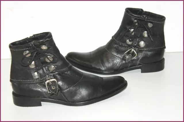 REGARD Boots Pointues Tout cuir Noir T 36 TBE