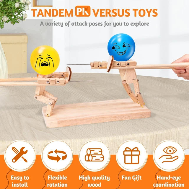 BALLOON BAMBOO MAN Battle Bamboo Man Fight Game Mit 50 Ballnoons Handmade Wood EUR 23,03