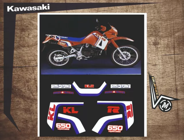 KIT  Decal KAWASAKI KLR 650 1987 adesivi/adhesives/grafiche/stickers/decals