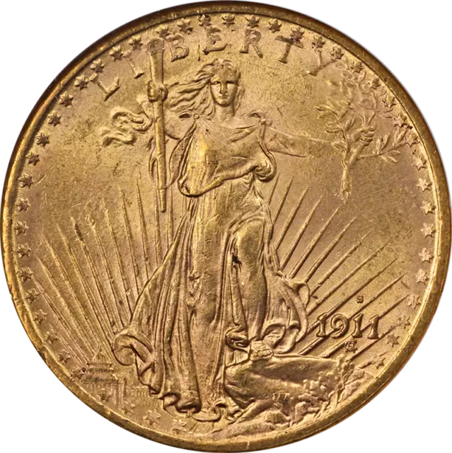 1911-S Saint-Gaudens Gold $20 CAC Sticker NGC MS64 Superb Eye Appeal