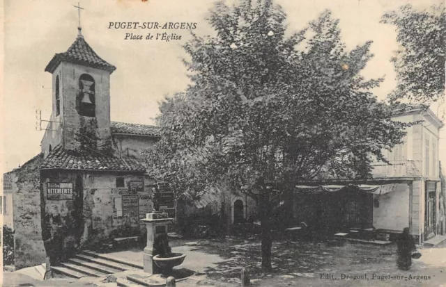 Cpa 83 Puget Sur Argens Place De L'eglise