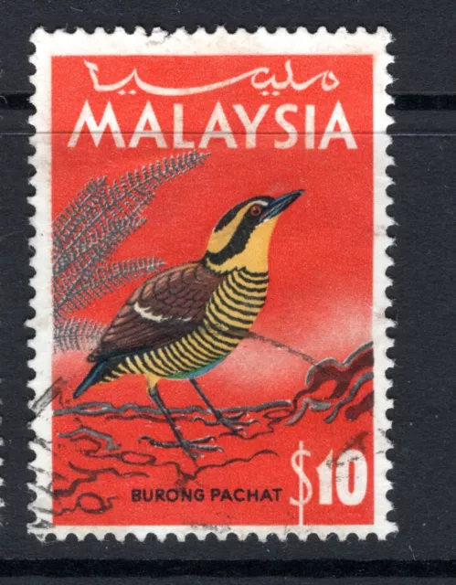 Malesia 1965 sg 27 $10 pitta bird alto valore fine usato