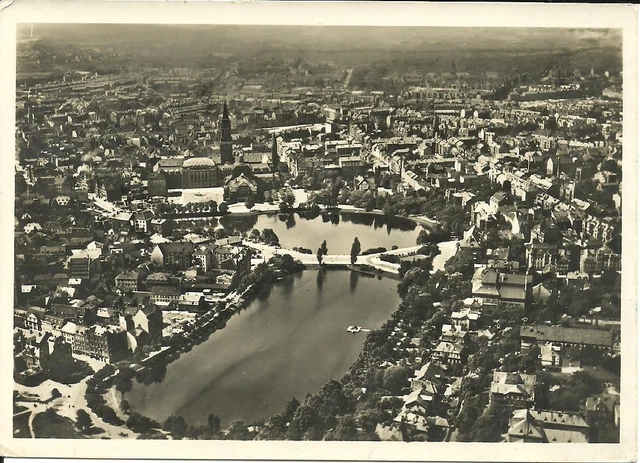 AK Kiel - Nachtaufnahme - Panorama rund um den kleinen Kiel - Luftbild vor 1945