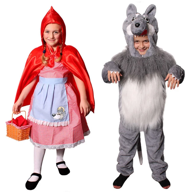 KIDS LITTLE RED Riding Hood & Big Bad Wolf Costumes School Book Day