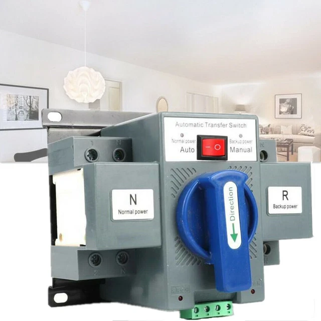2P 63A AUTOMATIC Transfer Switch Dual Power For Generator Changeover