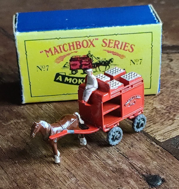 A MOKO LESNEY PRODUCT No. 7 Vintage Matchbox Horse Drawn Milk Float ...