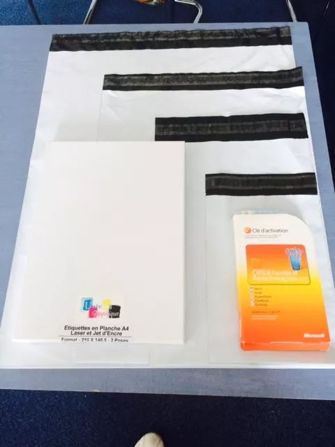Lot de 1 à 100 Enveloppes pochettes plastique opaque blanche 6 formats au choix