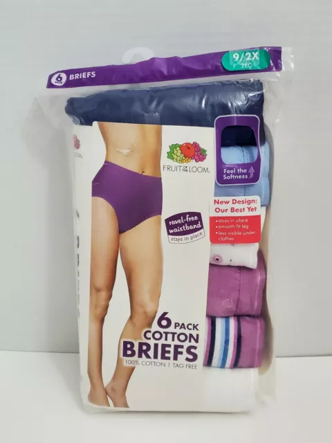 Fruit of the Loom Women's 6 Pack Microfiber Brief Panties (Assorted) - size  9/2X