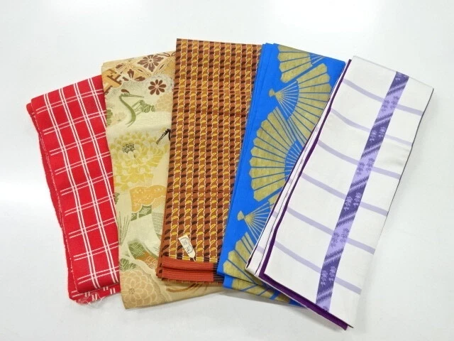 80856# Japanese Kimono / Antique Hanhaba Obi / Set Of 5