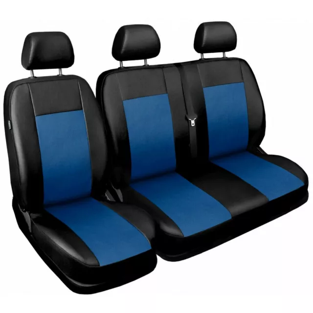 Van seat covers fit Mercedes Sprinter I  black / blue ECO LEATHER