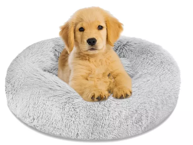 Pet Beds For Small Dogs Round Donut Dog Bed Soft Warm Fleece Puppy Cat Cozy Nest