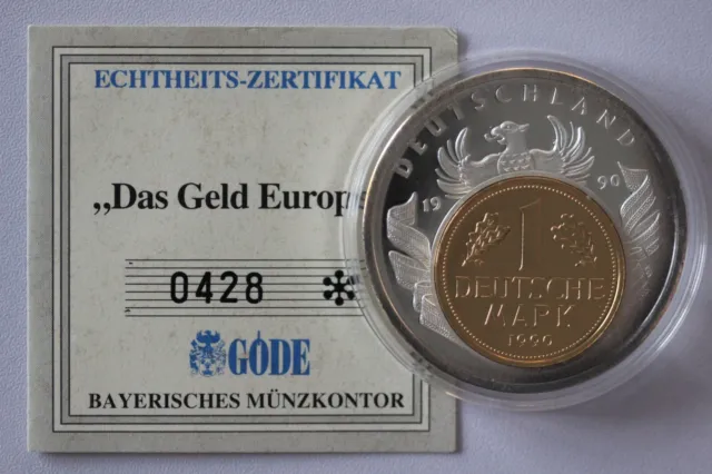 Göde "Das Geld Europas" 1 D-Mark Raub der Europa Zertifikat PP