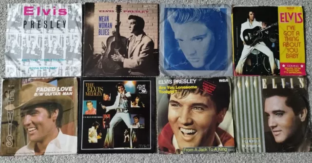 EXCELLENT Elvis Presley 7" Vinyl x8 Collection - Job Lot