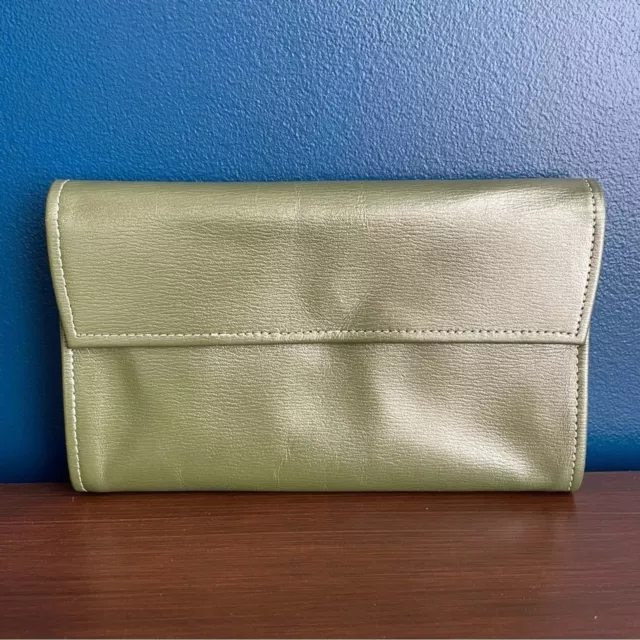 VTG LADY BUXTON 1960s Green Top Grain Aniline Leather Trifold Wallet ...