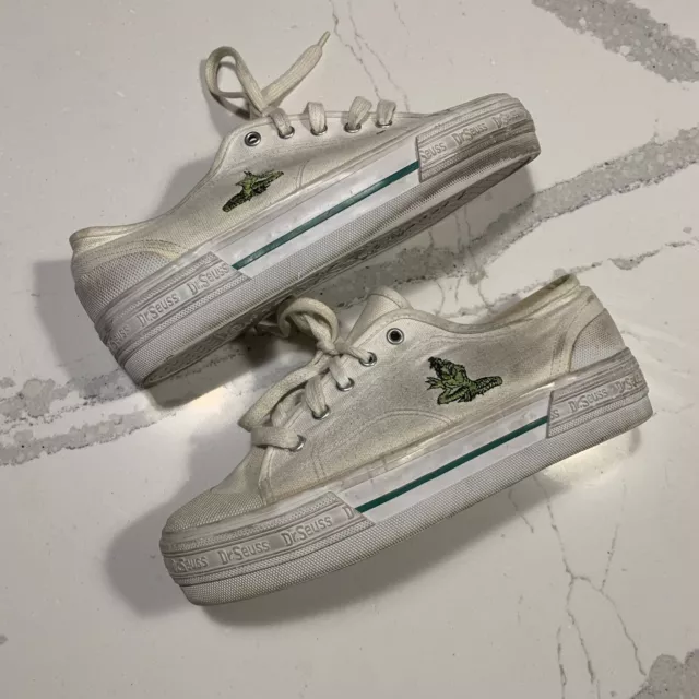 Dr Seuss Brand The Grinch Embroidered White Sneaker Size 10 Womens 8 Mens RARE Dr Seuss Brand The Grinch Embroidered White Sneaker Size 10 Womens 8 Mens RARE