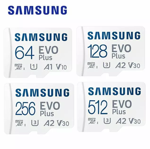 SAMSUNG 64Go 128Go 256Go 512Go Micro SD Carte mémoire 130MB/s EVO PLUS A2 C10 FR