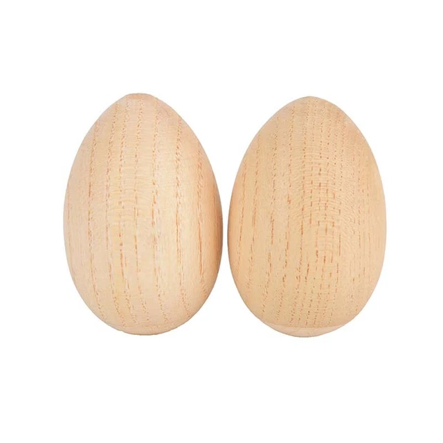 2pcs Musical Percussion Instruments Wooden Egg Shakers Rhythm Rattle For Kid Re