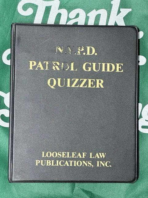 VINTAGE NYPD POLICE Patrol Guide Quizzer Book 1991-1992 Looseleaf Law ...