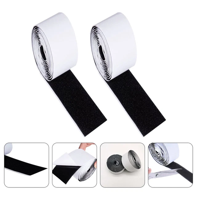 2 rollos cinta adhesiva para la fijación del pedal papel cinta de velcro negra