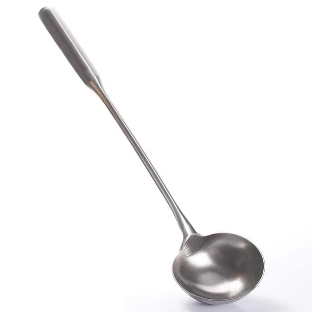 Spatola Per Wok In Acciaio Inox Con Manico Di Legno - Pala Da Cucina Professionale 33 Cm