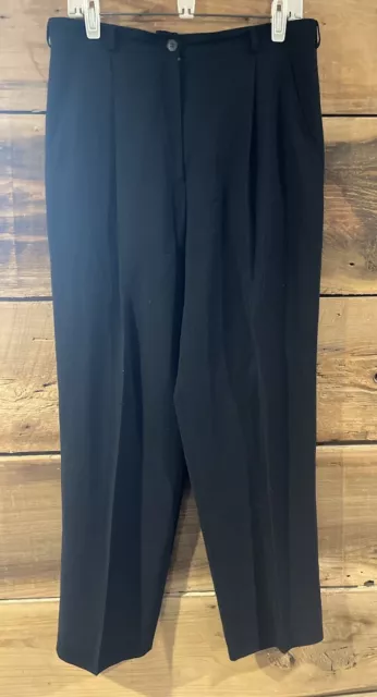VTG Yves Saint Laurent Encore Black Pants Trousers Virgin Wool  Size 44/12 SALE!
