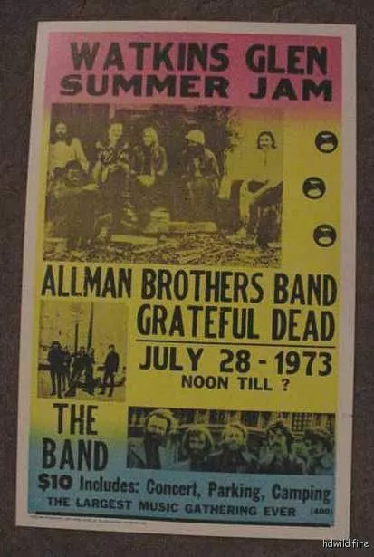 THE ALLMAN BROTHERS BAND GRATEFUL DEAD 70's POSTER art 1973 Gregg JERRY GARCIA