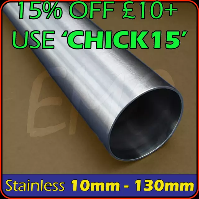 Stainless Steel Round Tube pipe 304  10mm – 130mm Ø diameter non rust proof inch