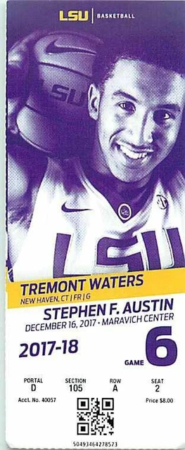 Ticket College Basketball Stephen F. Austin 2017 - 18  12.16 - LSU Tigers