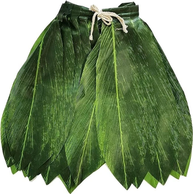 LITTLE FEATHER Hawaiian Ti Leaf Hula Green Skirt Luau Party Accessory (adult)