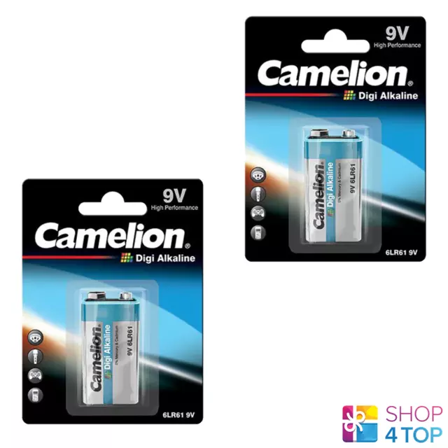 2 Camelion 9V Digi Alcaline Piles 6LR61 MN1604 522 9V 1BL Exp 2025 Neuf