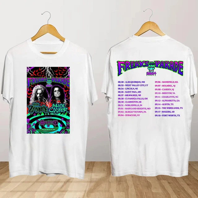 NEW_ROB ZOMBIE AND Alice Coopers Freaks On Parade 2024 Tour Shirt, Gift