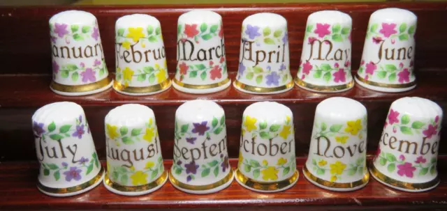 Finsbury England Bone China Thimbles Collection - Days Of The Month Set
