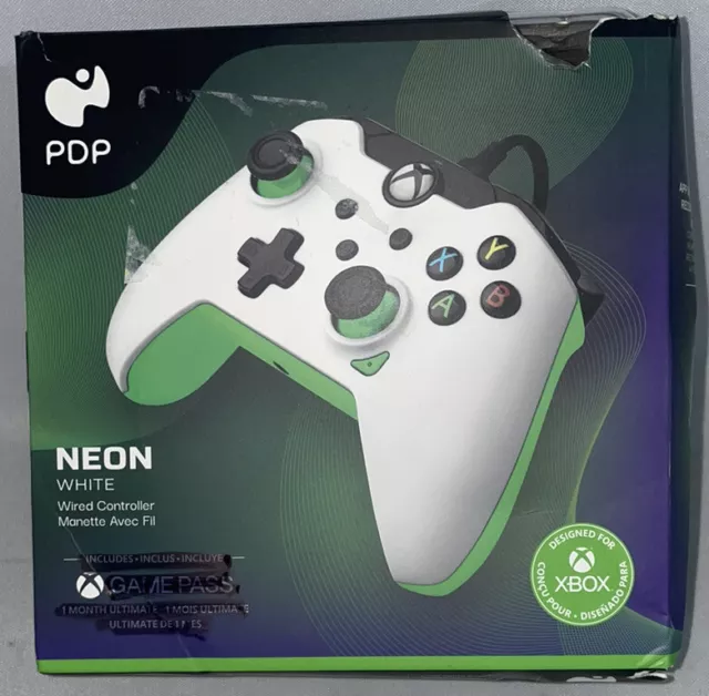 Wired Xbox One & Series X/S Controller - PDP Neon White