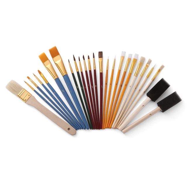 25 pezzi Set di pennelli da vernice Include spazzole per  di Taklon F0Q2