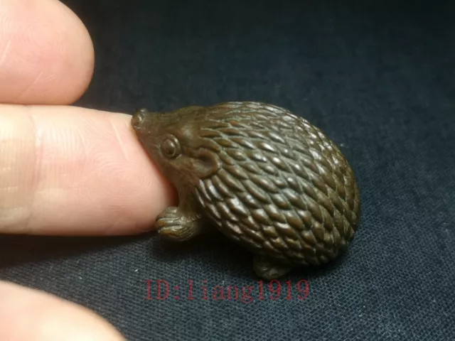 Decoration Collection Chinese Bronze Carving Lovely hedgehog figurine Statue