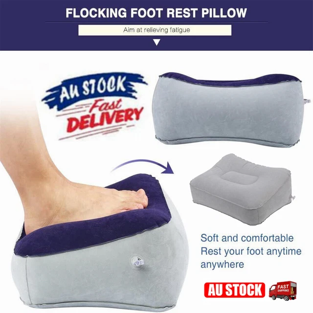 Travel Inflatable Foot Rest Air Pillow Leg Relax Cushion Plane Car Office Home