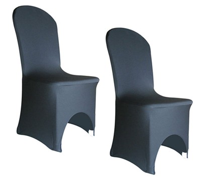 Arche Lot de 4 Housses de chaise Spandex stretch arché extensible noir ou blanc 
