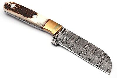 Beautiful Handmade Damascus Steel Hunting Knife,Sambar Stag Horn Handle-WK1068ST