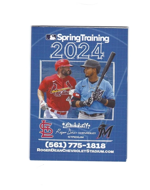 2024 ST LOUIS Cardinals & Miami Marlins SPRING TRAINING Pocket Schedule