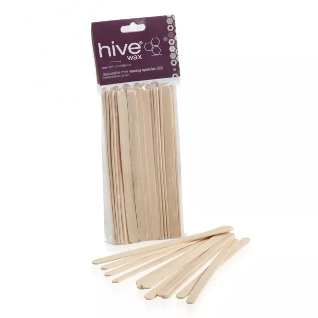 Hive Of Beauty Waxing Disposable Mini Wooden Application Spatulas 15 x 1cm (50)