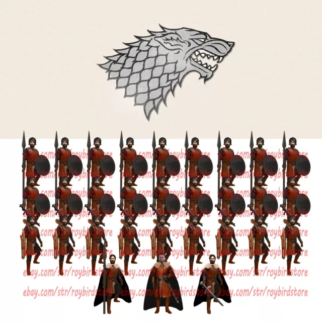 30PCS Game Of Thrones House Stark Composite Army 4cm Little Figure DIY Toy