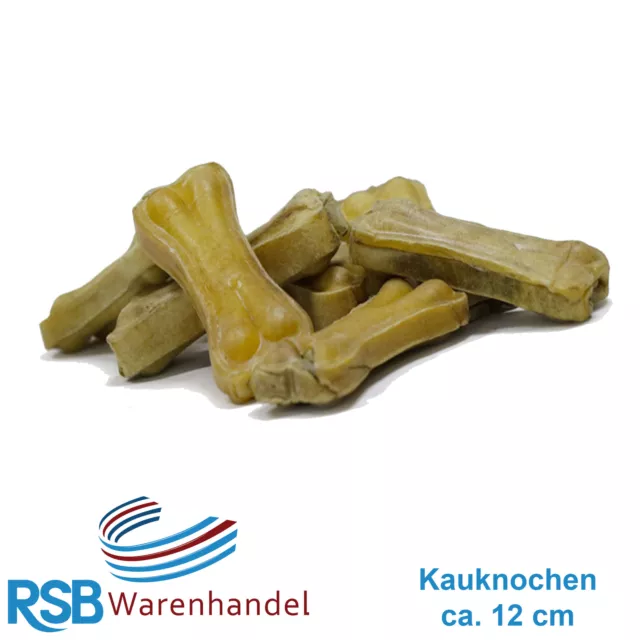 50 Kauknochen 12 cm Rinderhaut ca 50 g Hundefutter Leckerli Kausnack Lecker.Pet®