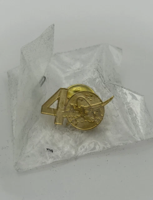 Official NASA 40th Anniversary 1948-1988 Lapel Pin in Original Sealed Bag
