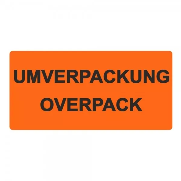 Envoltorio Overpack - Pegatina/Etiquetas - Rojo Luminoso 100 X 50MM - 500 Unidad