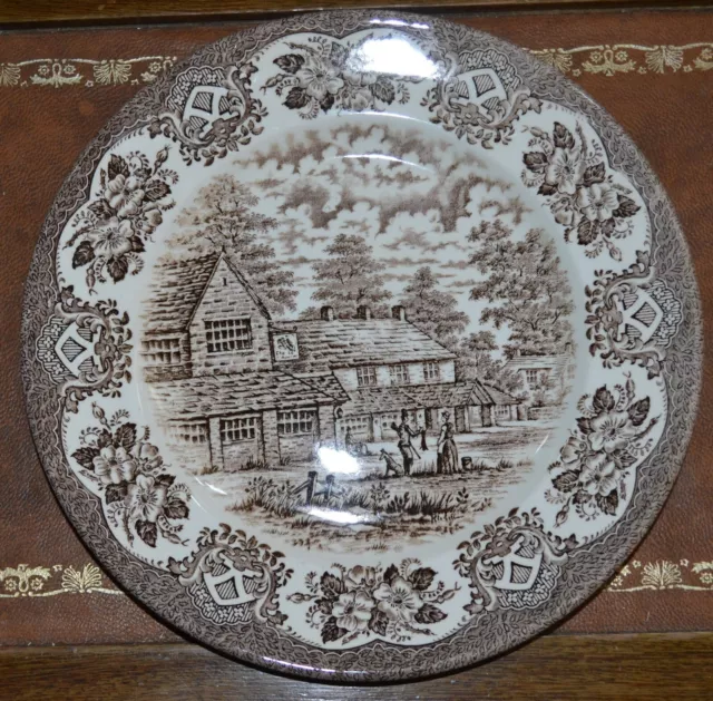 EIT English Ironstone Tableware Old Inns Series Brown Plate 22cm Diameter