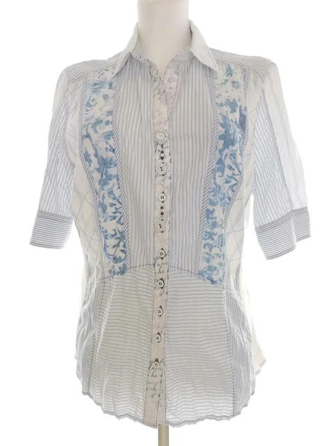 Blue Wave Club Printed - Chemise en jean à manches courtes pour Femme - Bleu