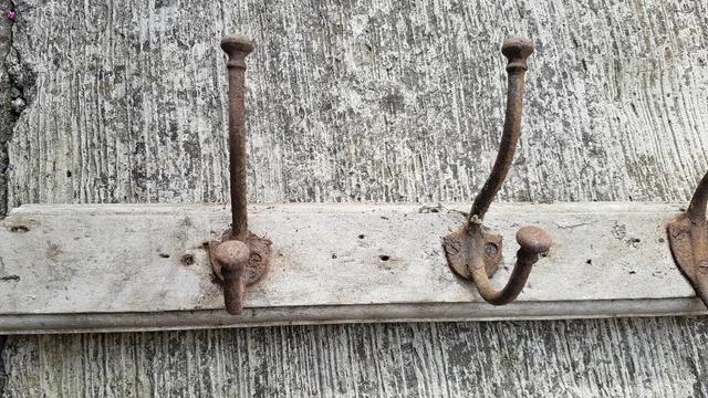 Vintage cast iron coat hooks